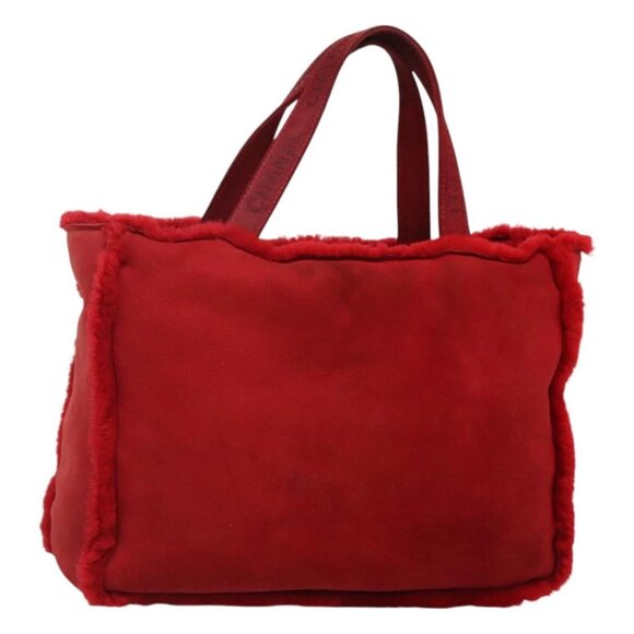 CHANEL Tote Bag Mouton Red CC Auth BD1292 - Picture 1 of 16